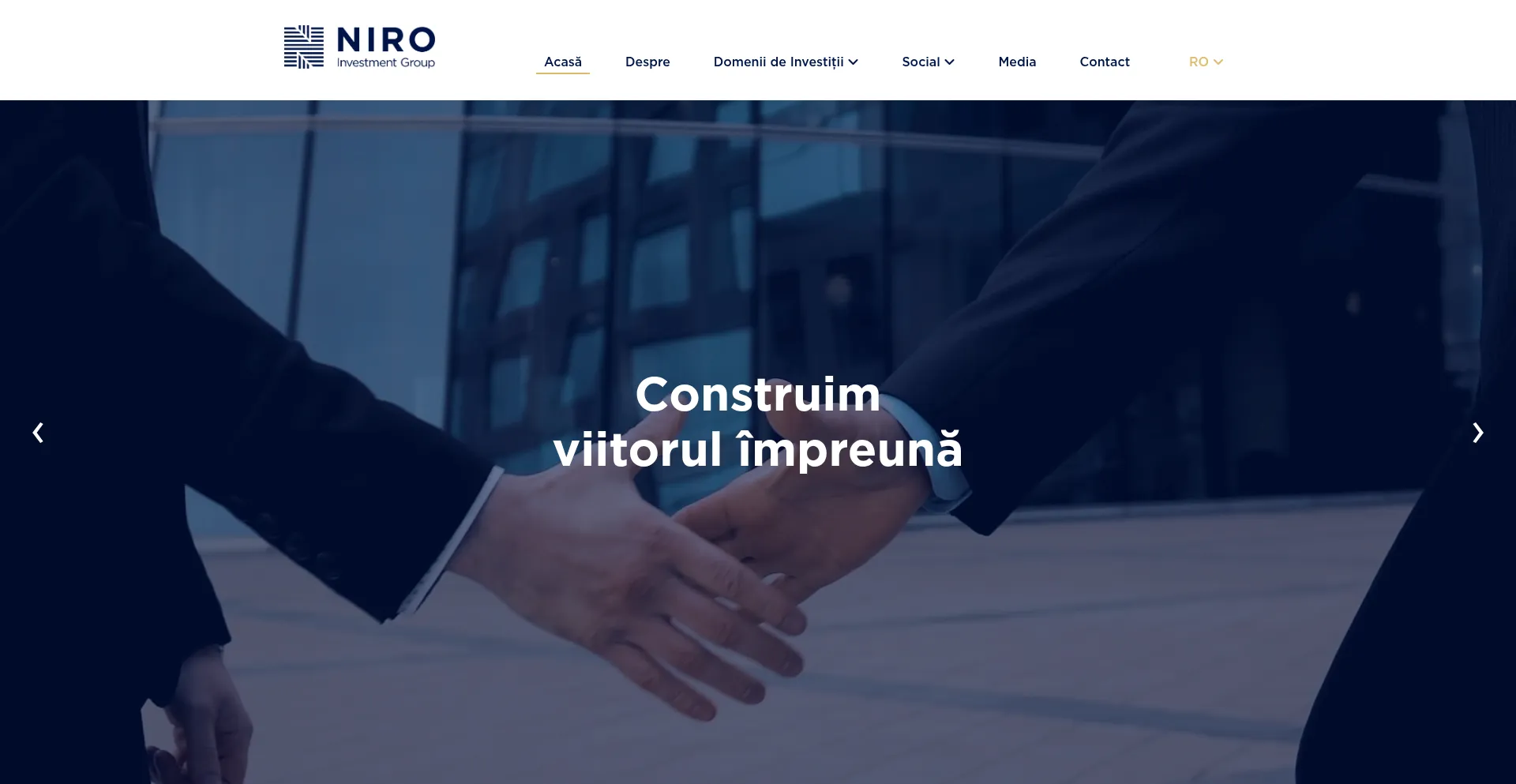 Website screenshot of Nirogroup.ro