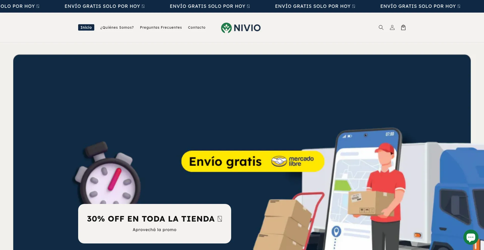 Website screenshot of Niviostore.com