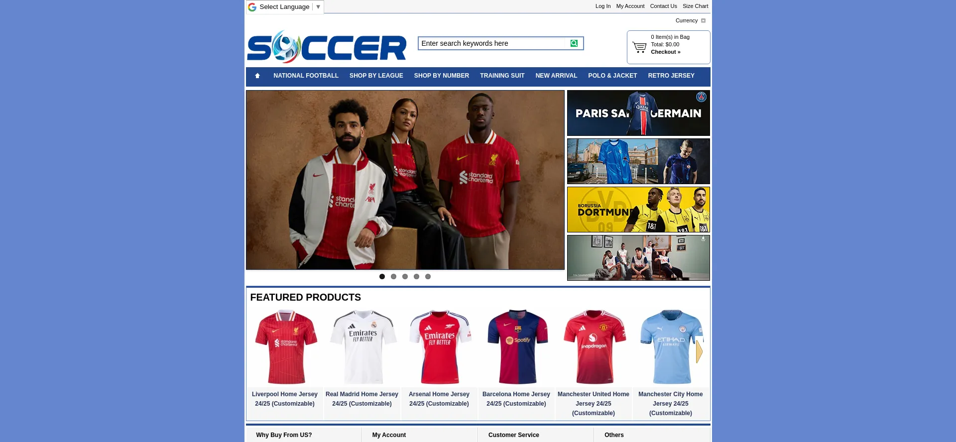 Website screenshot of Nkksoccer.com