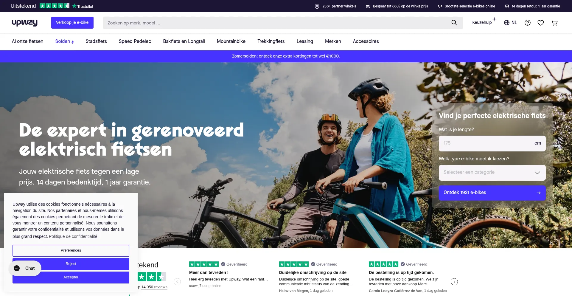 Website screenshot of Nl.upway.be