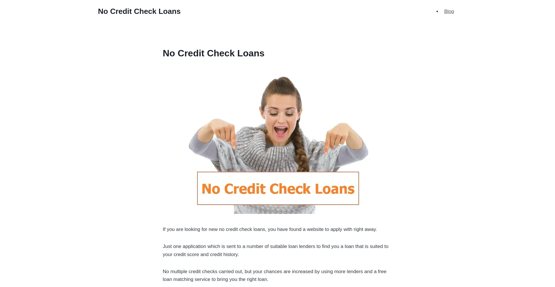 Website screenshot of No-credit-check-loans.uk