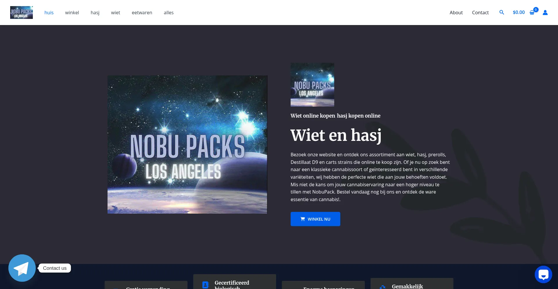 Website screenshot of Nobupack.com