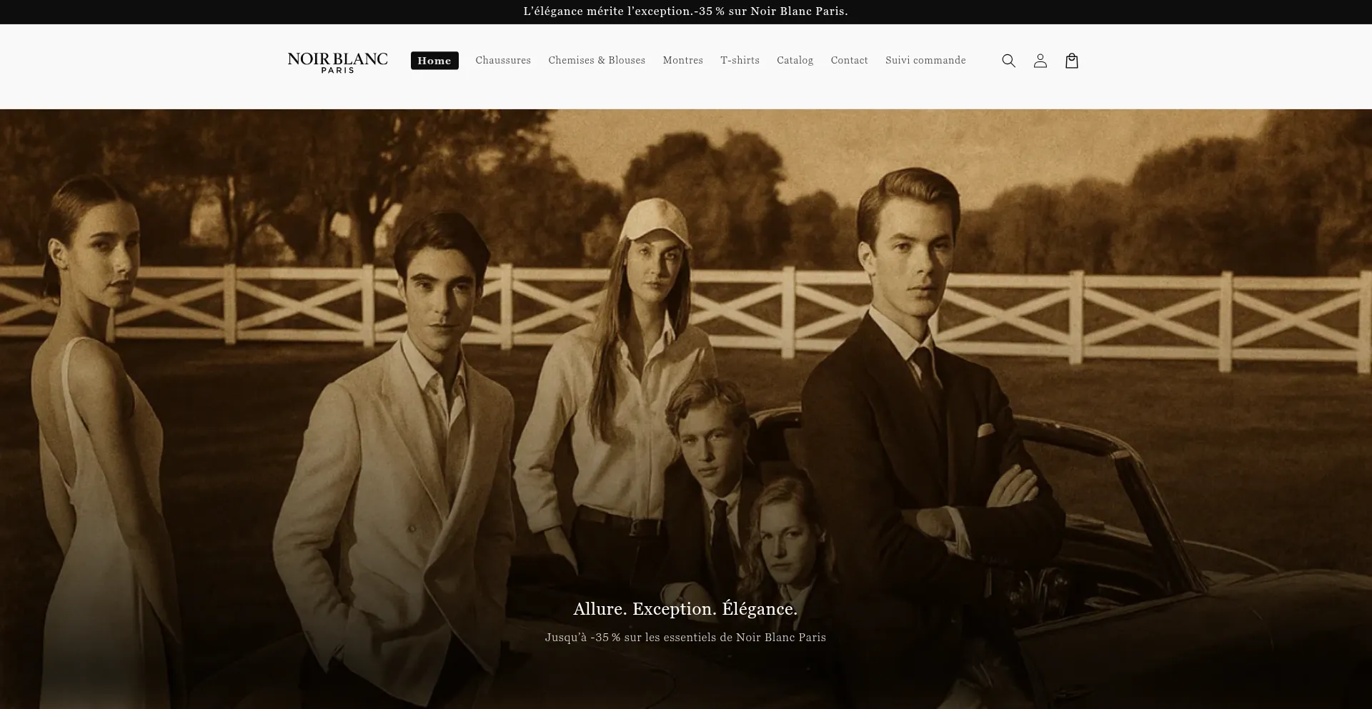 Website screenshot of Noirblancparis.com