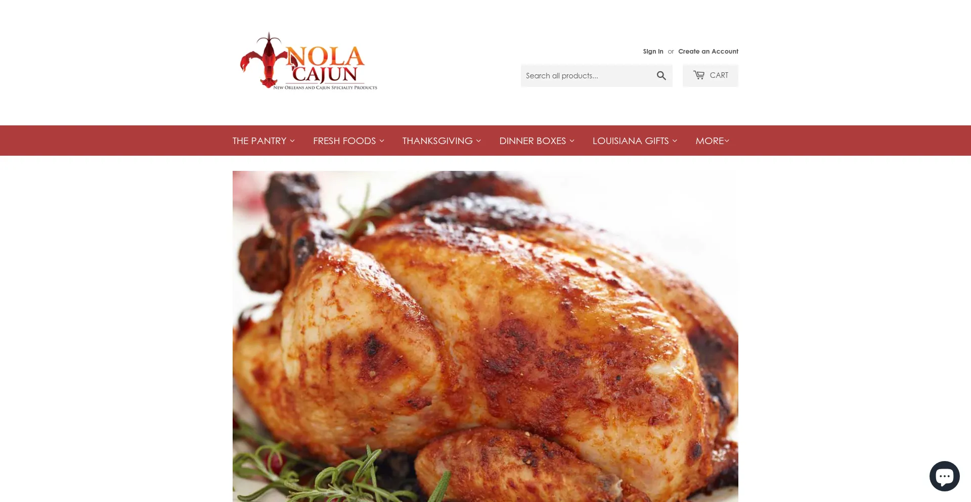 Website screenshot of Nolacajun.com