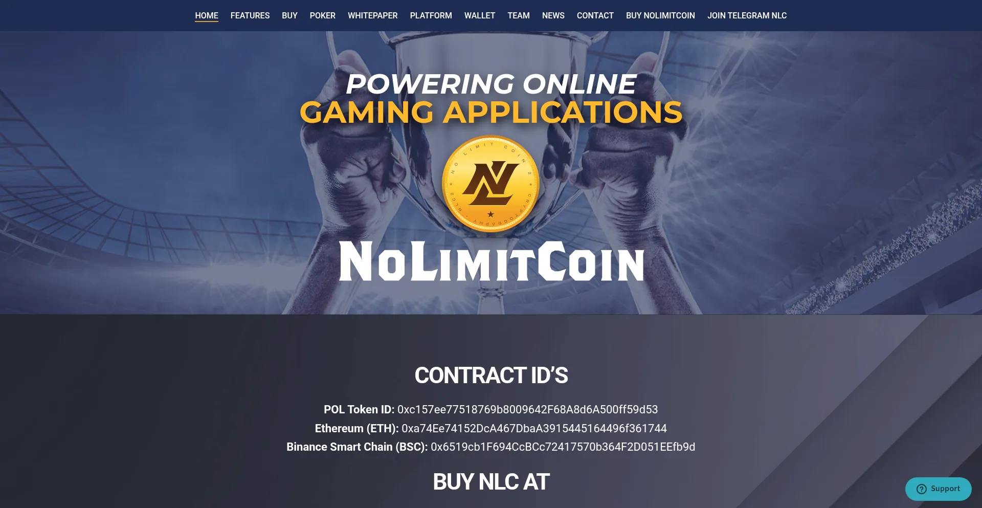 Website screenshot of Nolimitcoin.org