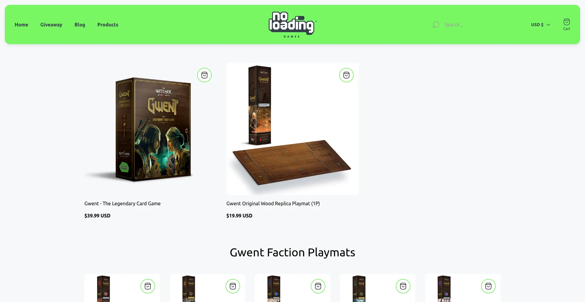 Website screenshot of Noloadinggames.com