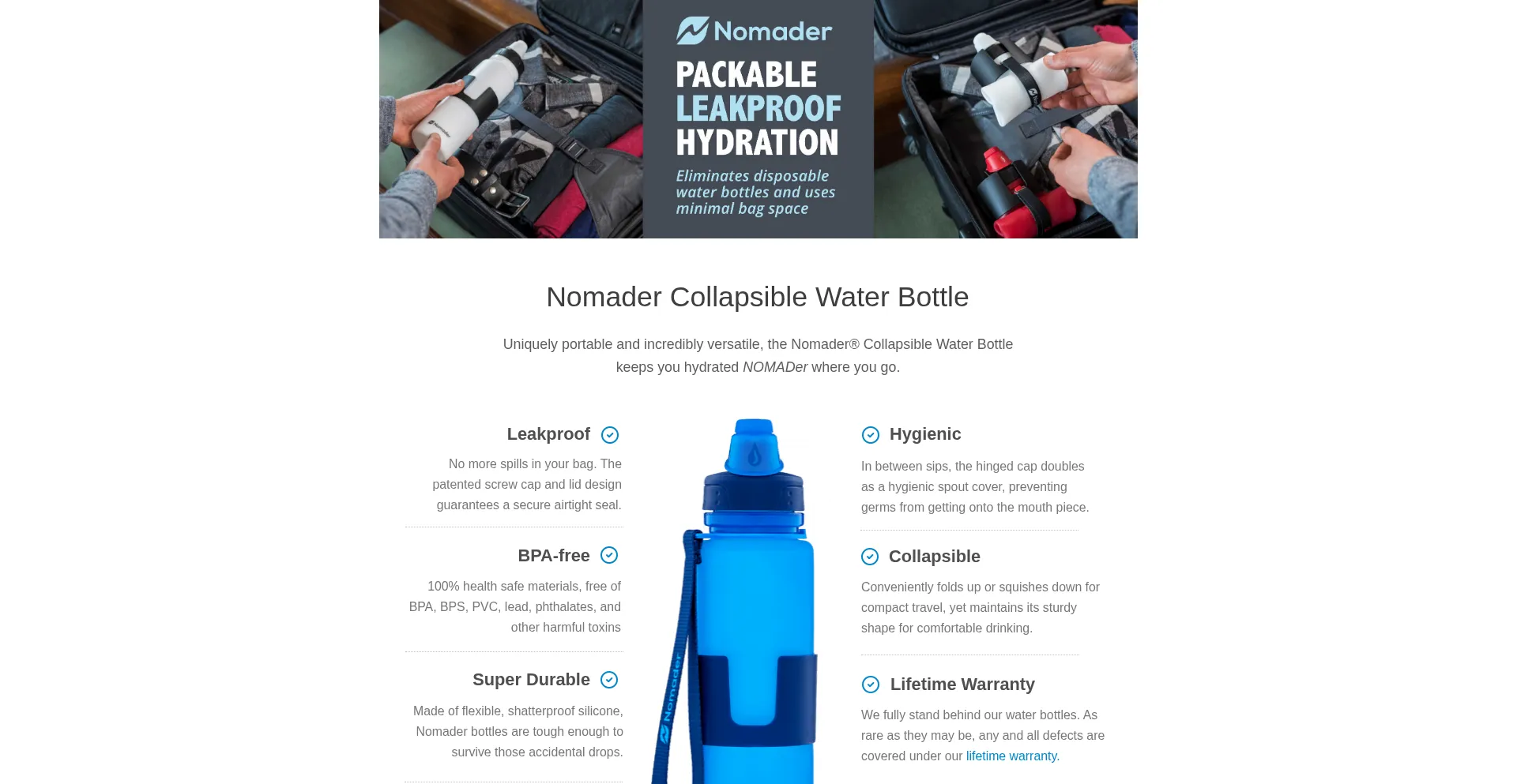 Website screenshot of Nomader.com