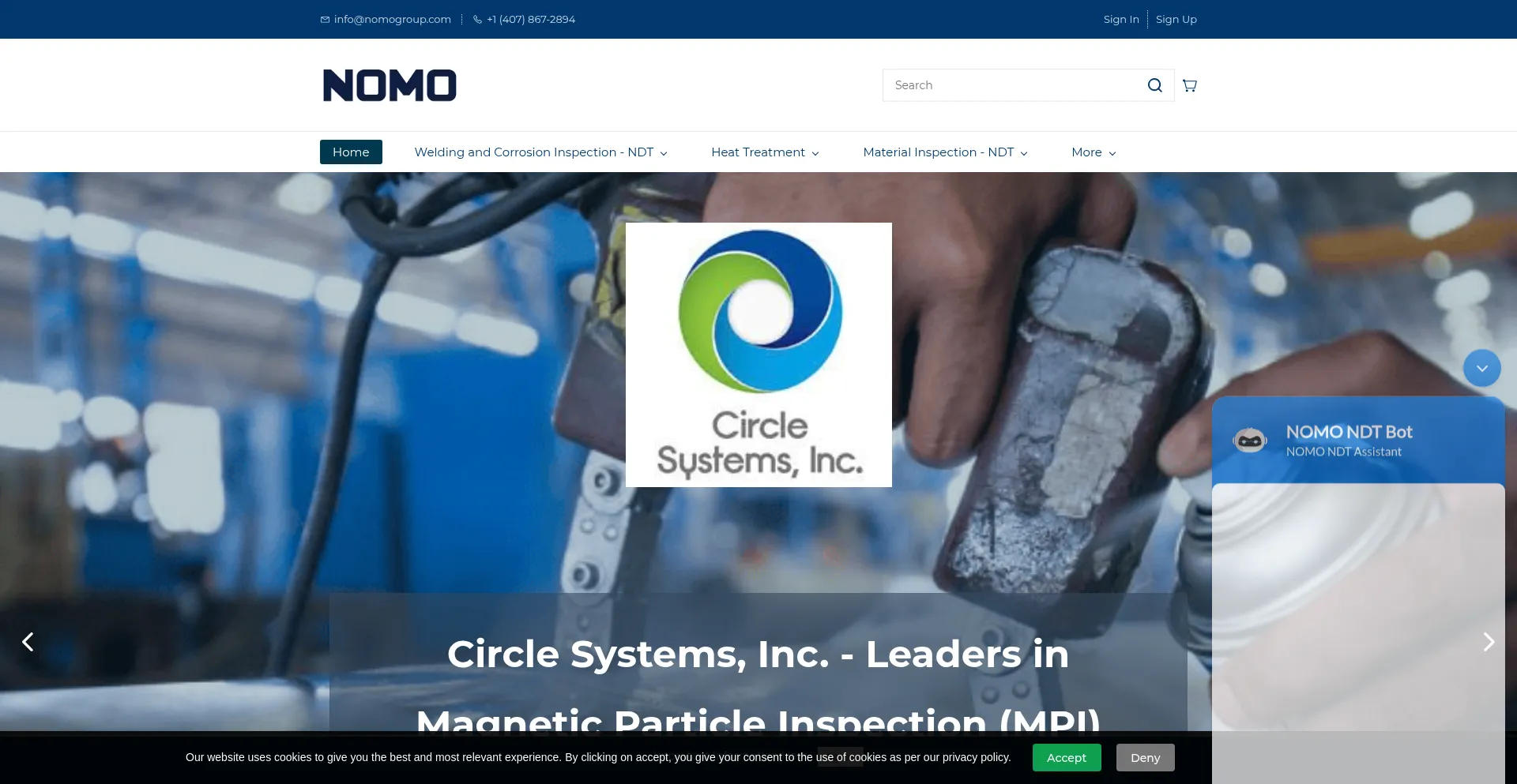 Website screenshot of Nomogroup.com