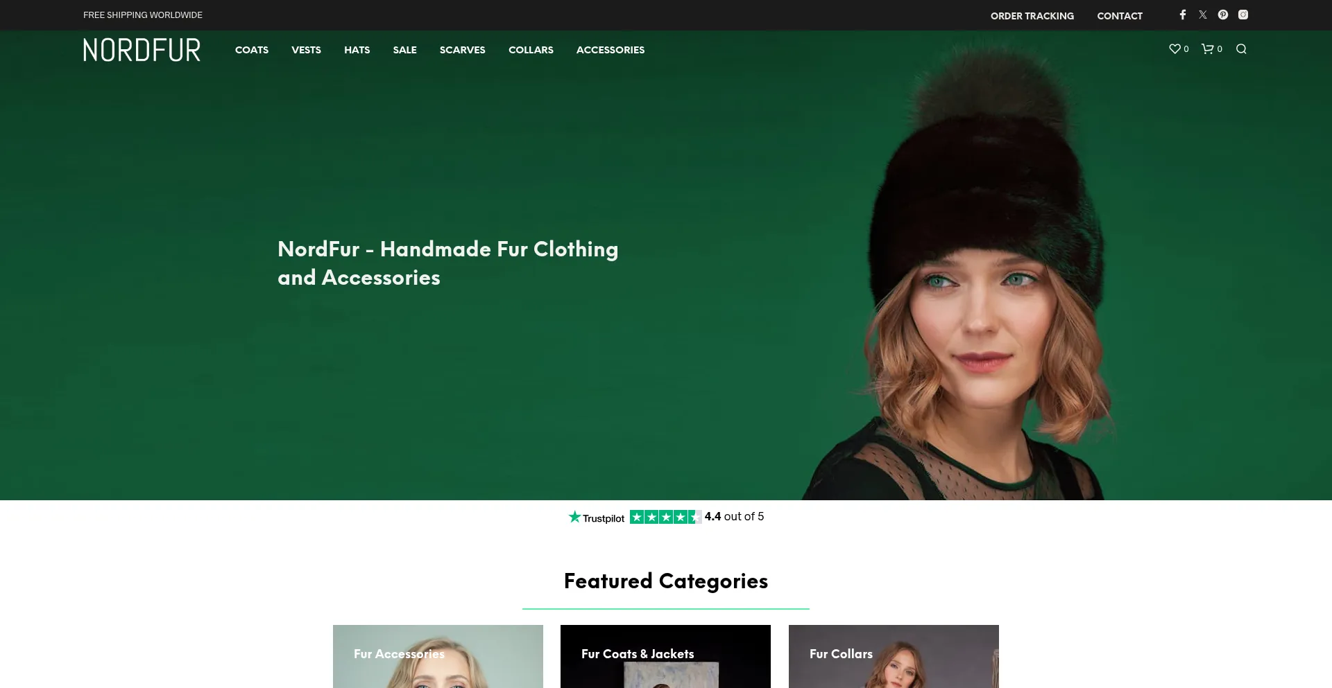 Website screenshot of Nordfur.com