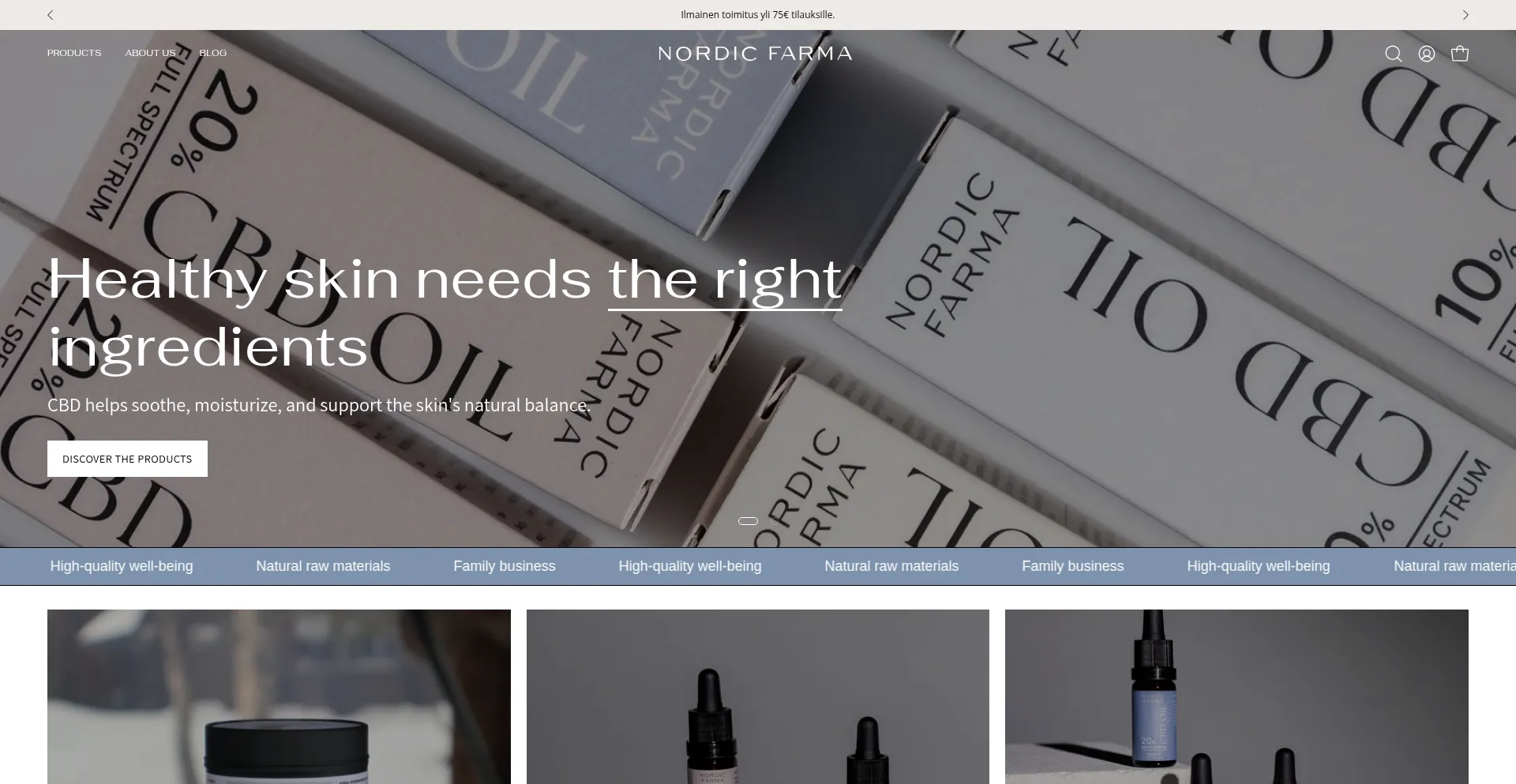 Website screenshot of Nordicfarma.com