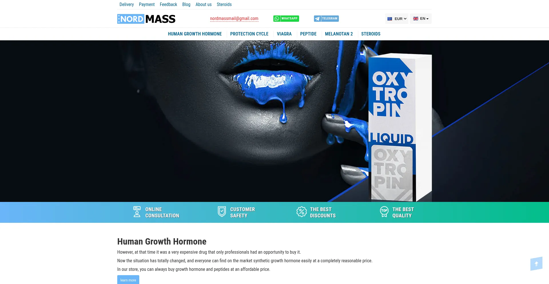 Website screenshot of Nordmass.com