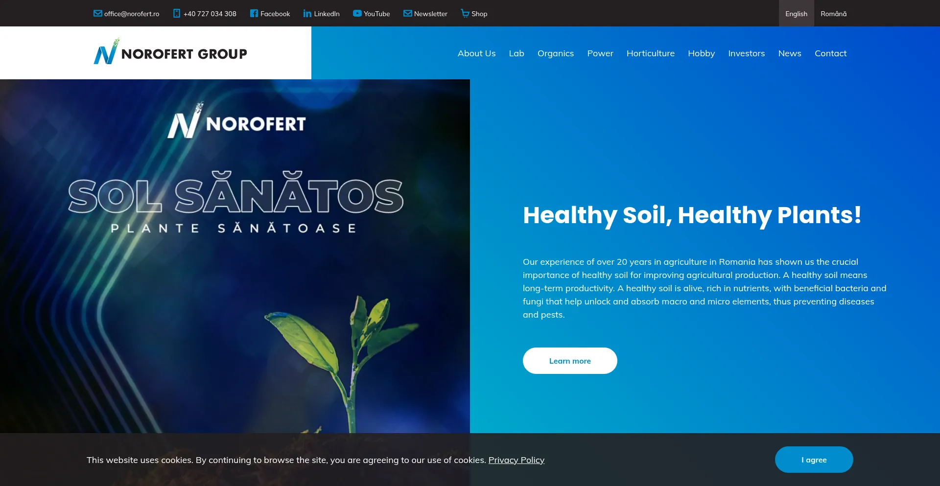 Website screenshot of Norofert.ro