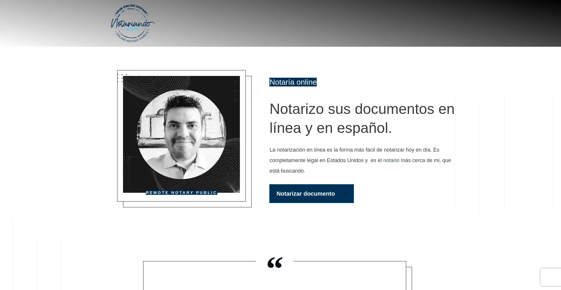 Website screenshot of Notariando.com
