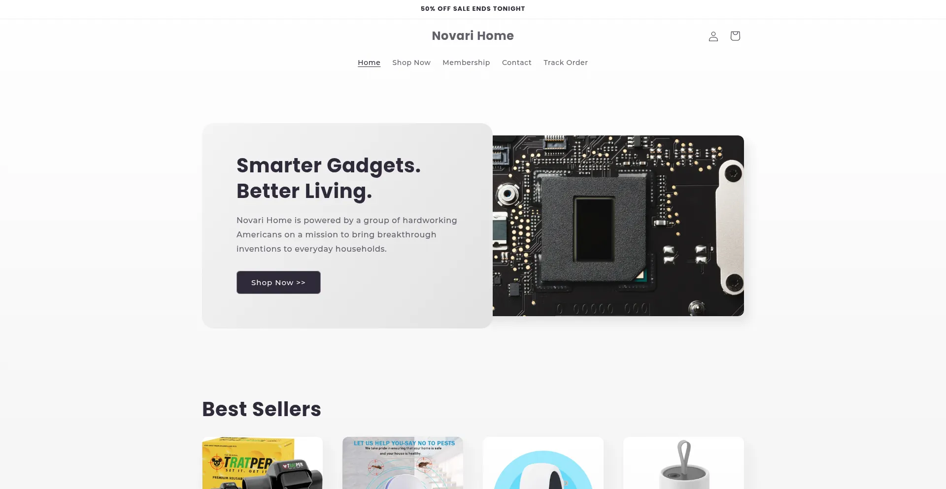 Website screenshot of Novarihome.com