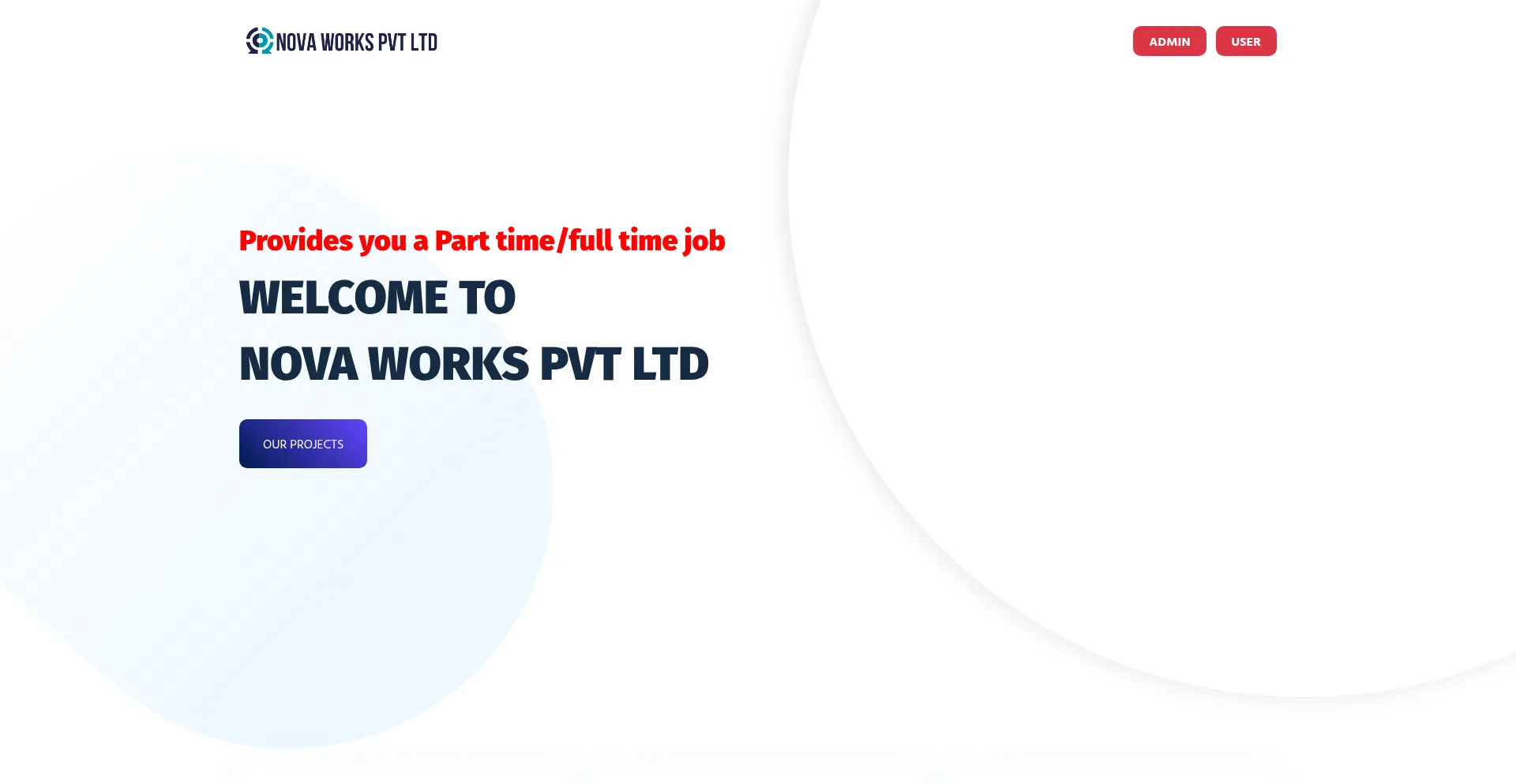 Website screenshot of Novaworkpvtltd.com
