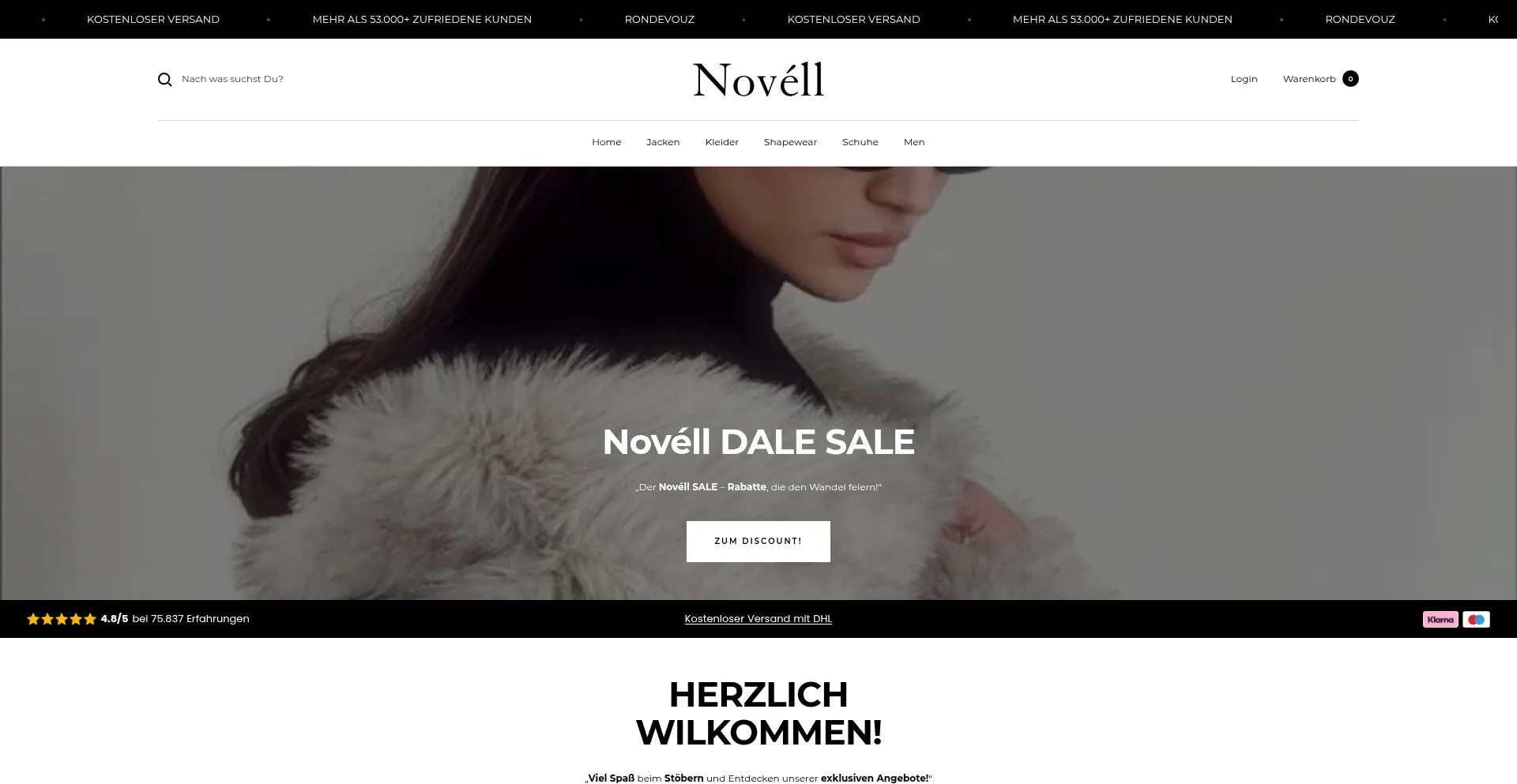 Website screenshot of Novellfashion.de