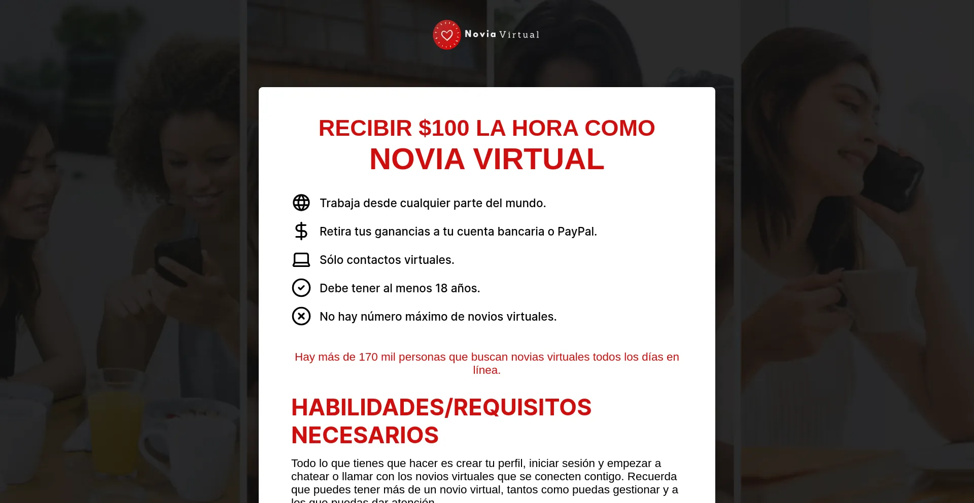 Website screenshot of Noviavirtuall.com