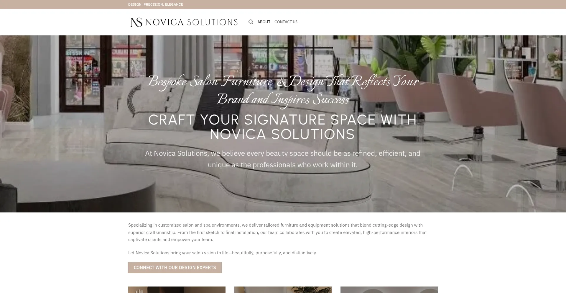 Website screenshot of Novicasolutions.com