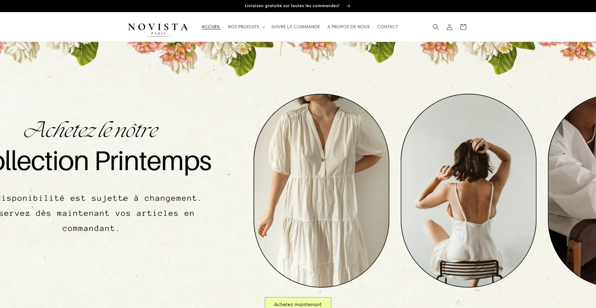 Website screenshot of Novistaparis.com