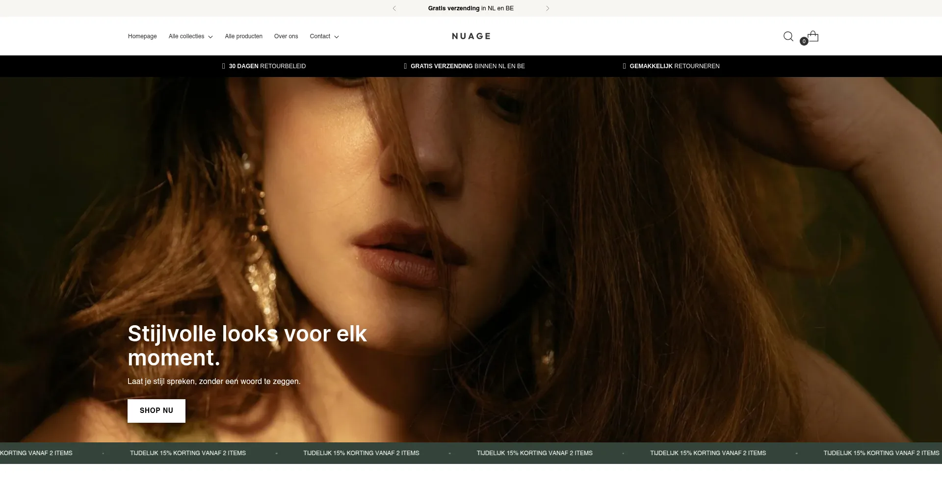 Website screenshot of Nuage-store.com