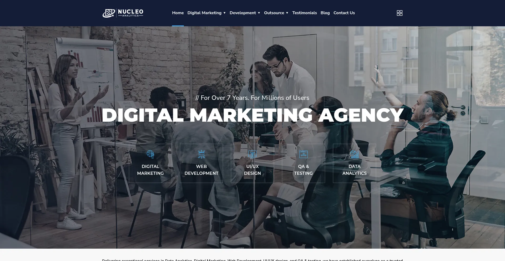Website screenshot of Nucleoanalytics.com