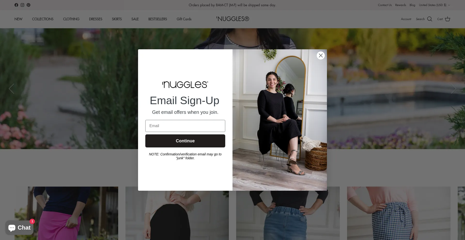 Website screenshot of Nuggles.us