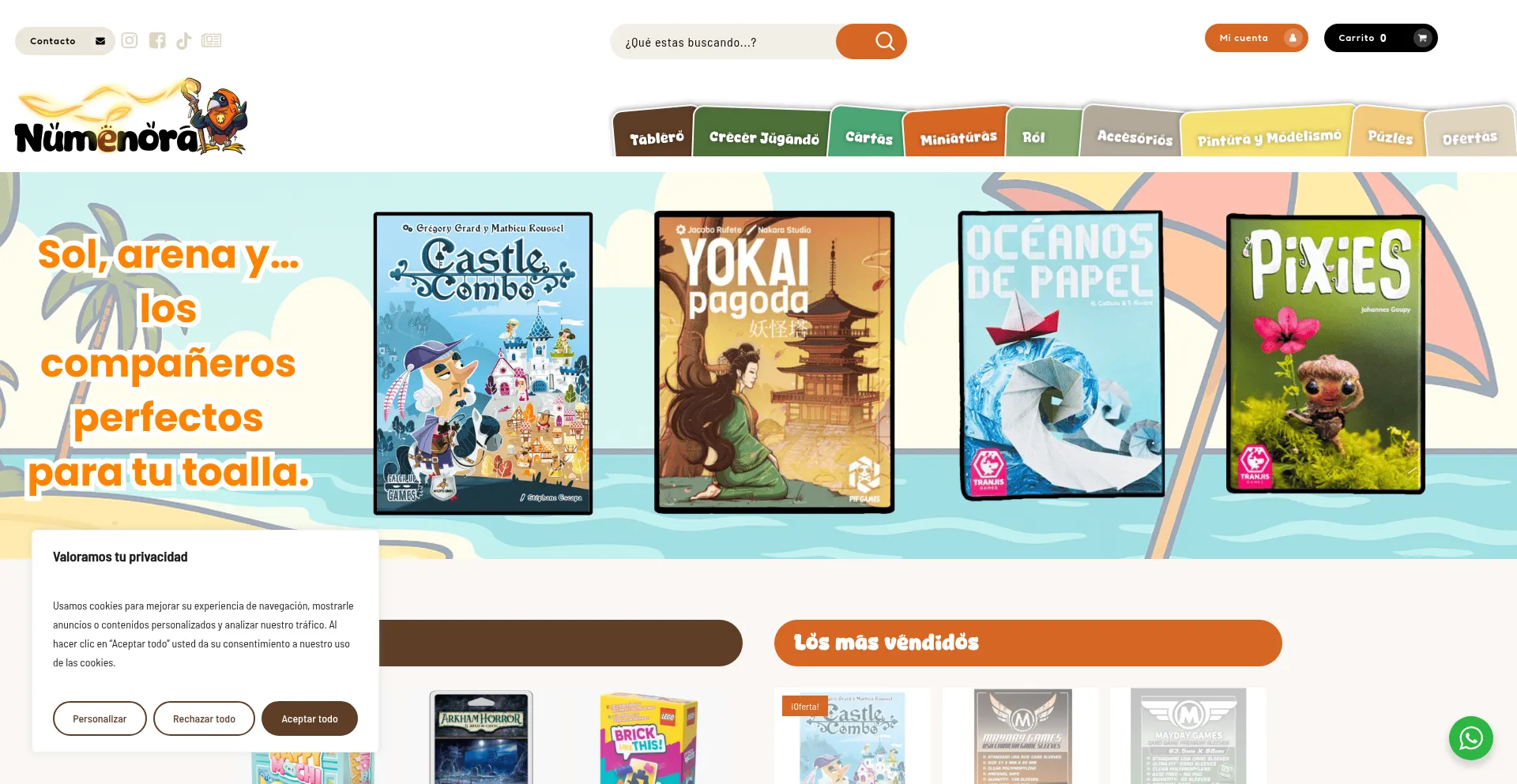 Website screenshot of Numenora.com
