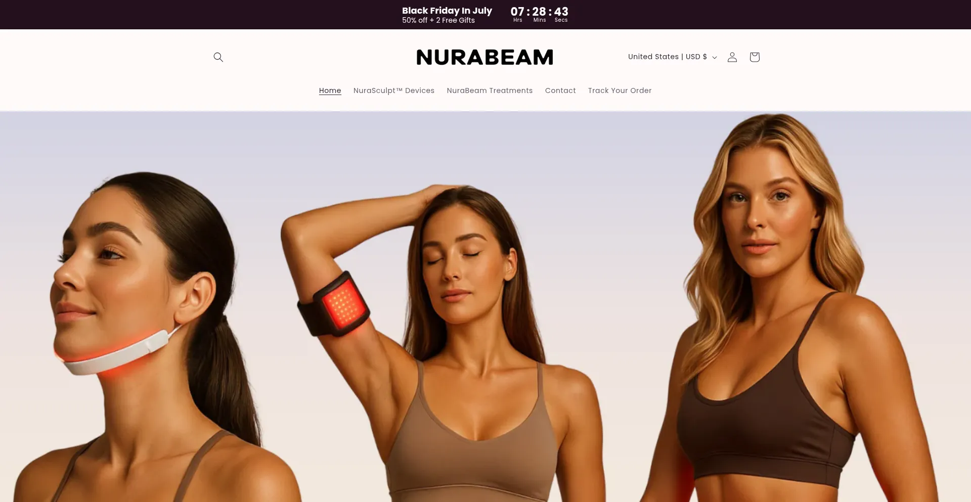 Website screenshot of Nurabeam.com