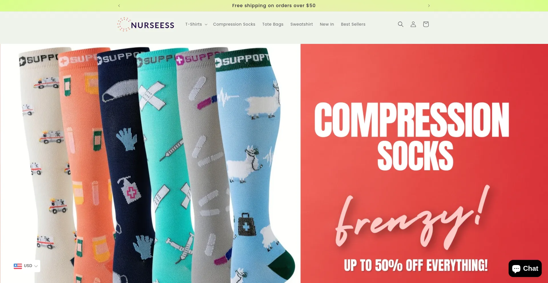Website screenshot of Nurseess.com
