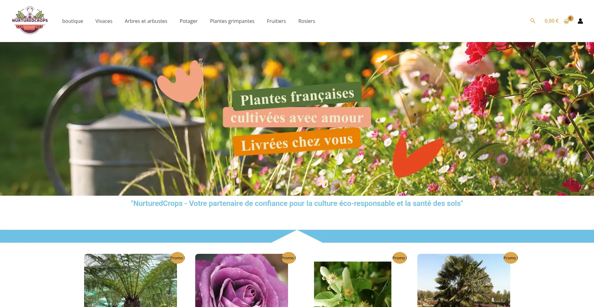Website screenshot of Nurturedcrops.com