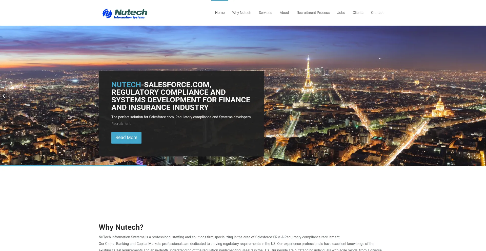 Website screenshot of Nutechsoft.com