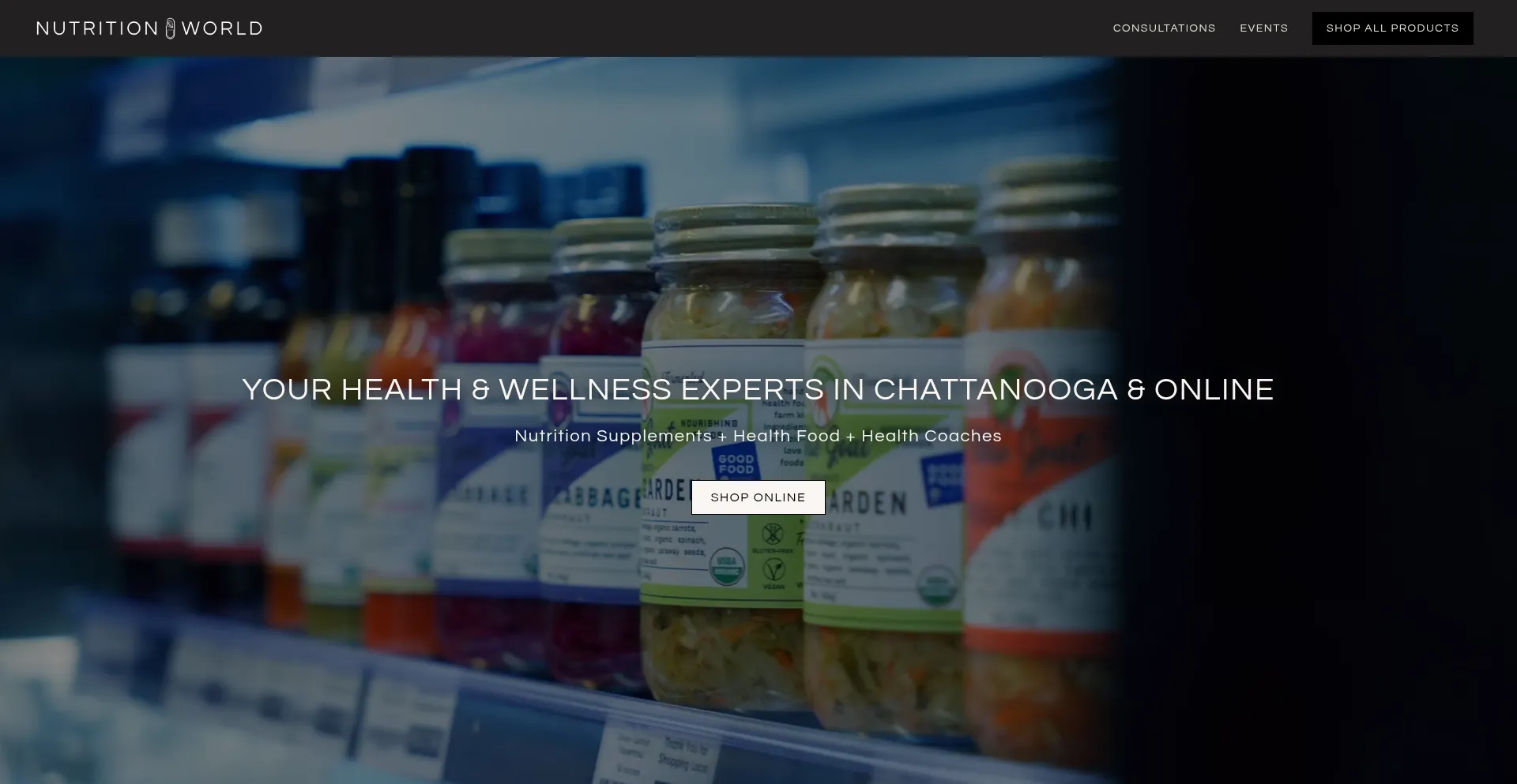 Website screenshot of Nutritionw.com