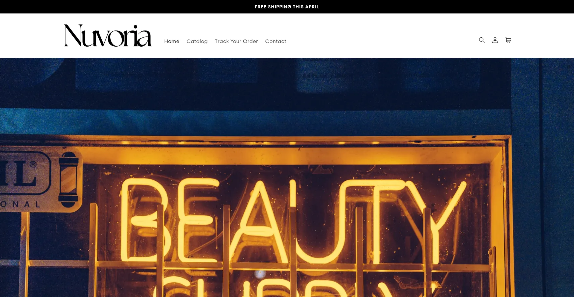 Website screenshot of Nuvoria.co