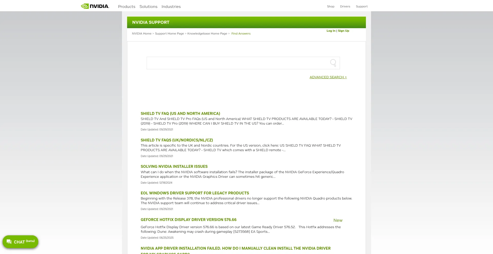 Nvidia.custhelp.com