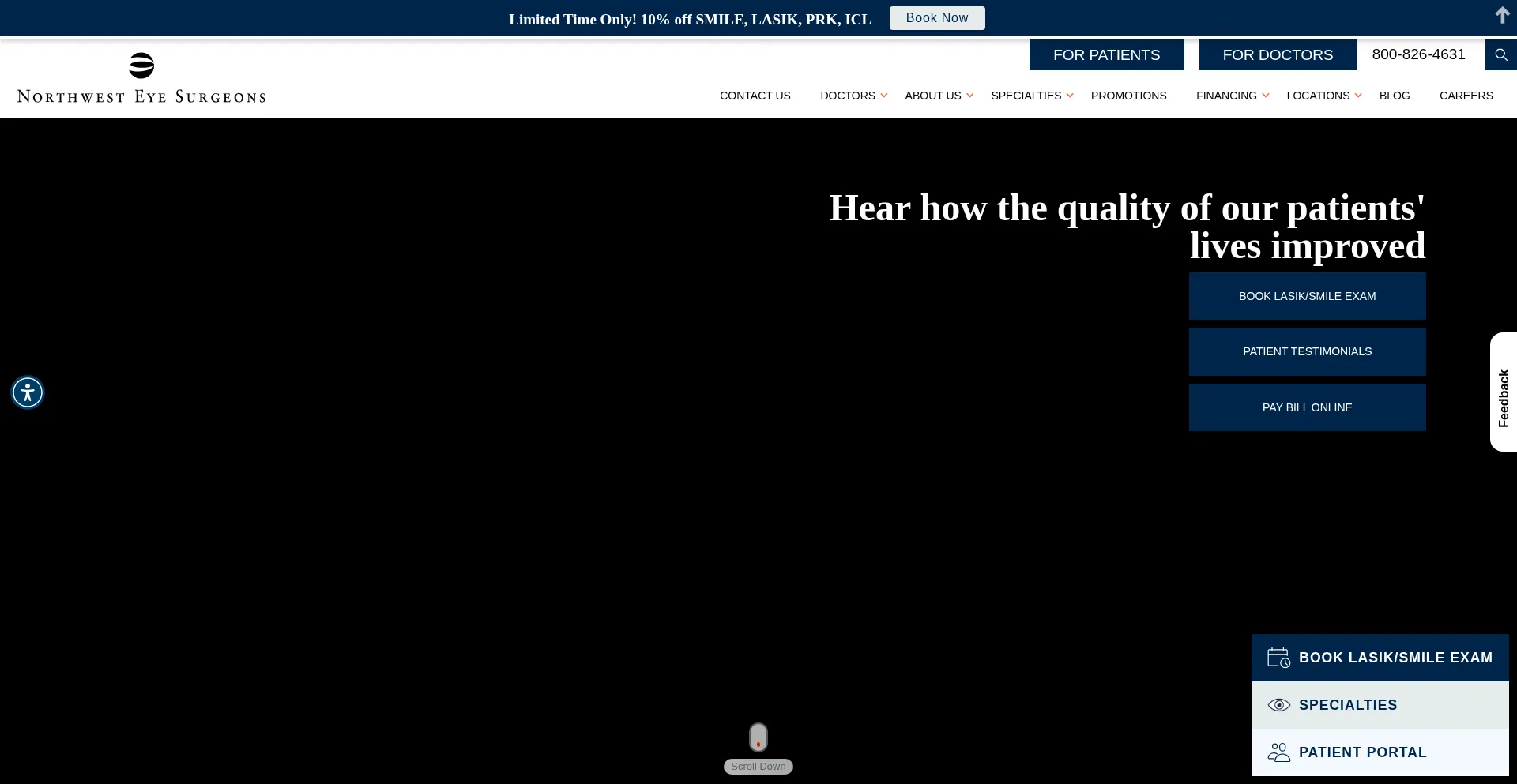 Website screenshot of Nweyes.com