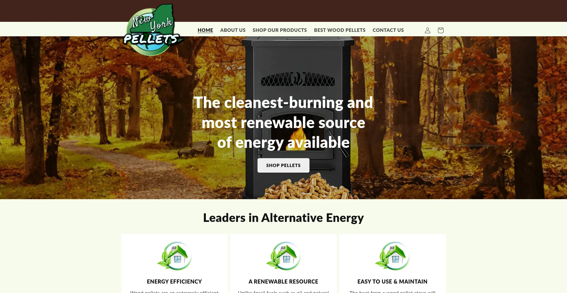 Website screenshot of Nypellets.com