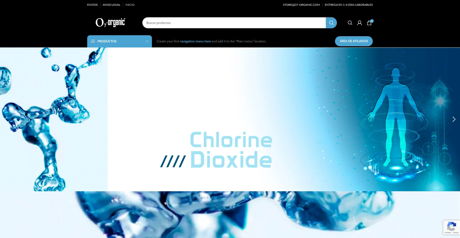 Website screenshot of O7-organic.com