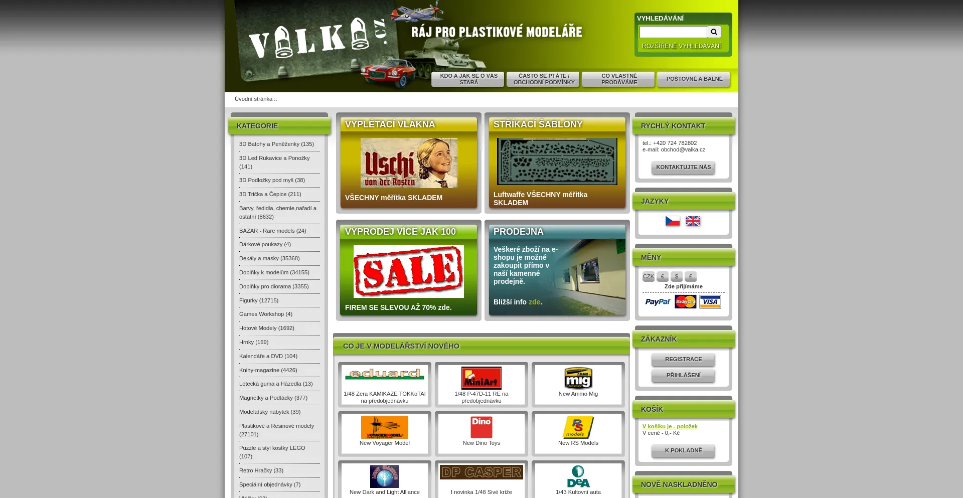 Website screenshot of Obchod.valka.cz