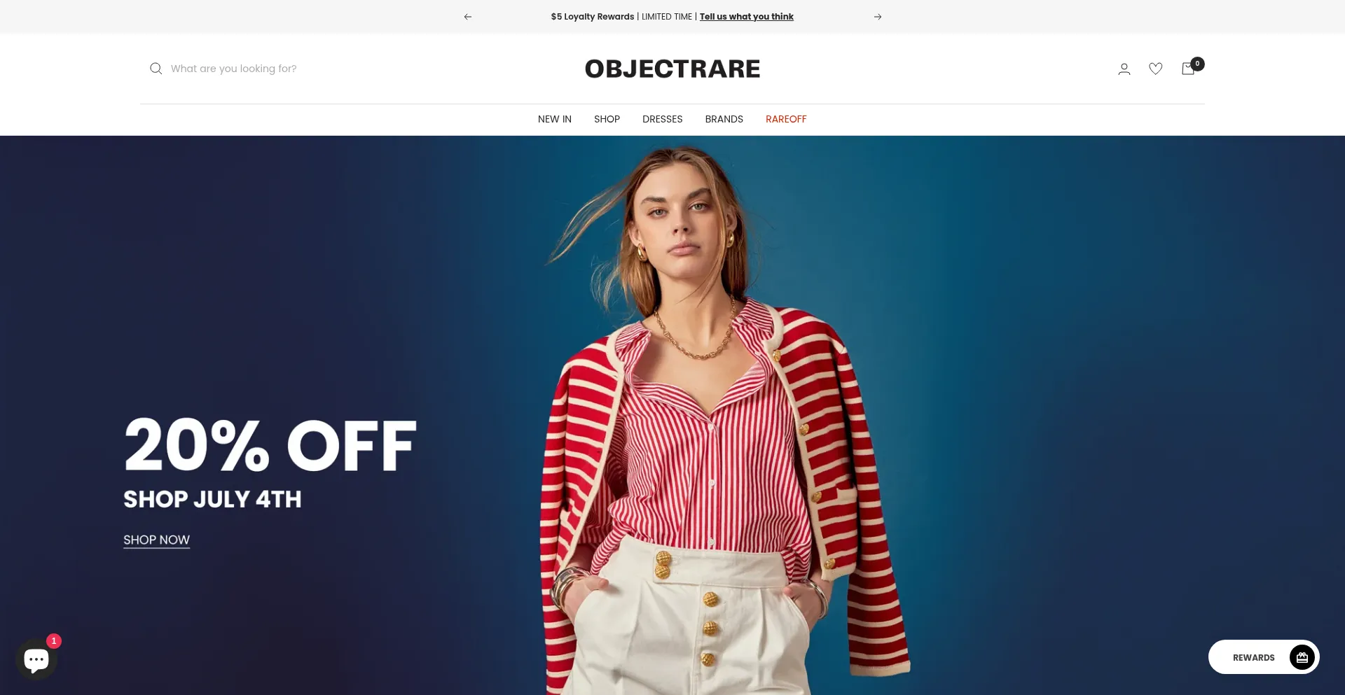 Website screenshot of Objectrare.com