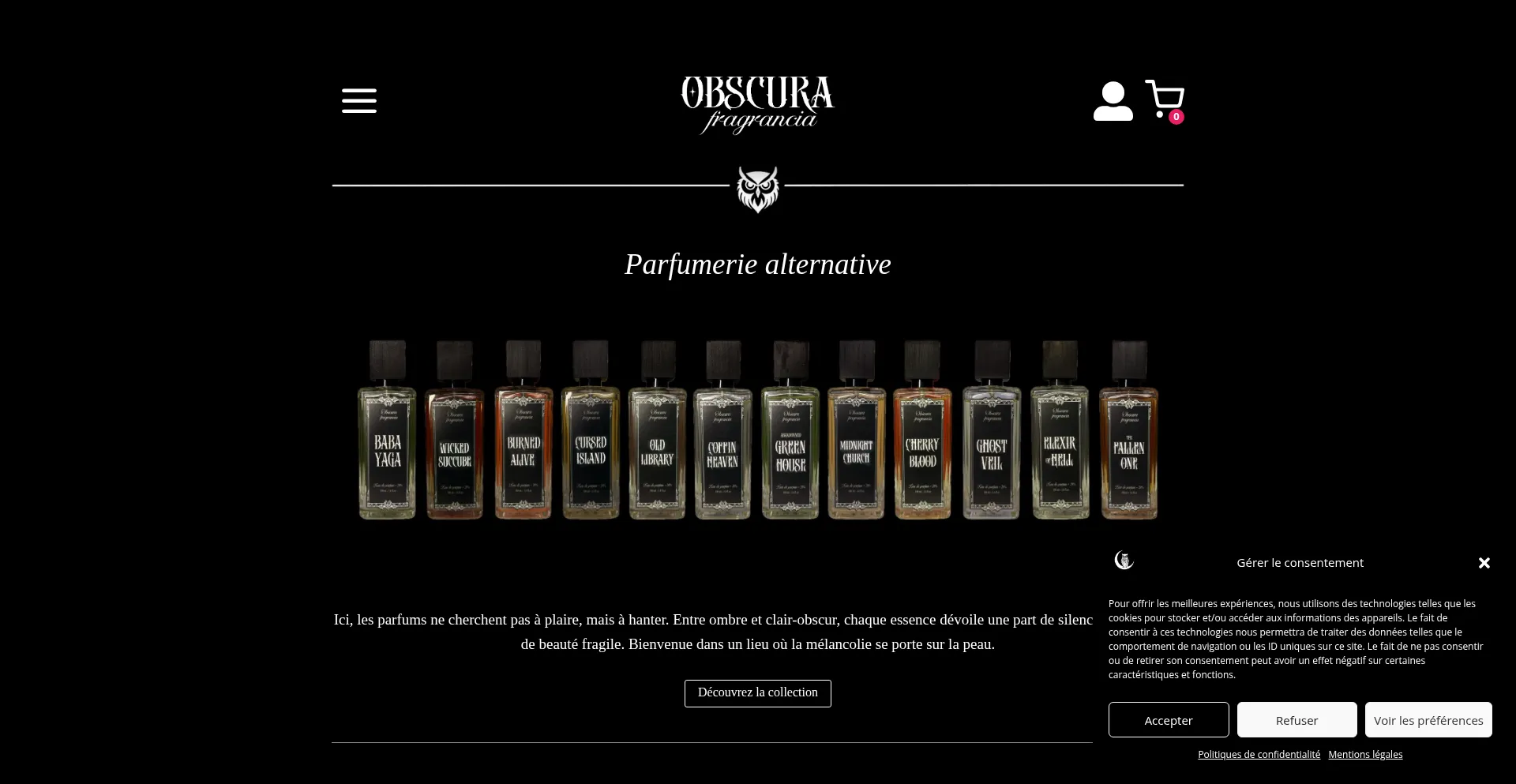 Obscura-fragrancia.com Screenshot