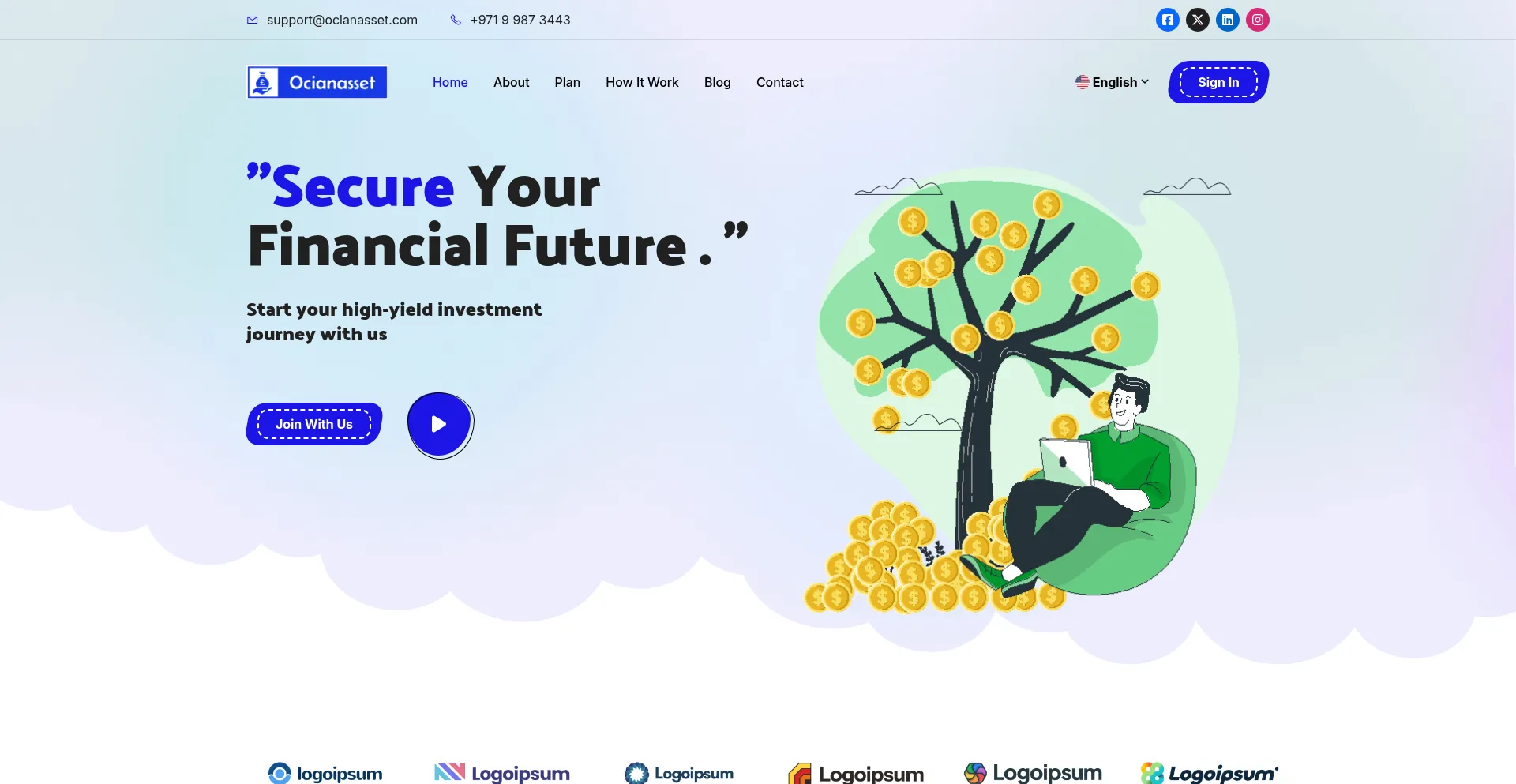 Website screenshot of Ocianasset.com