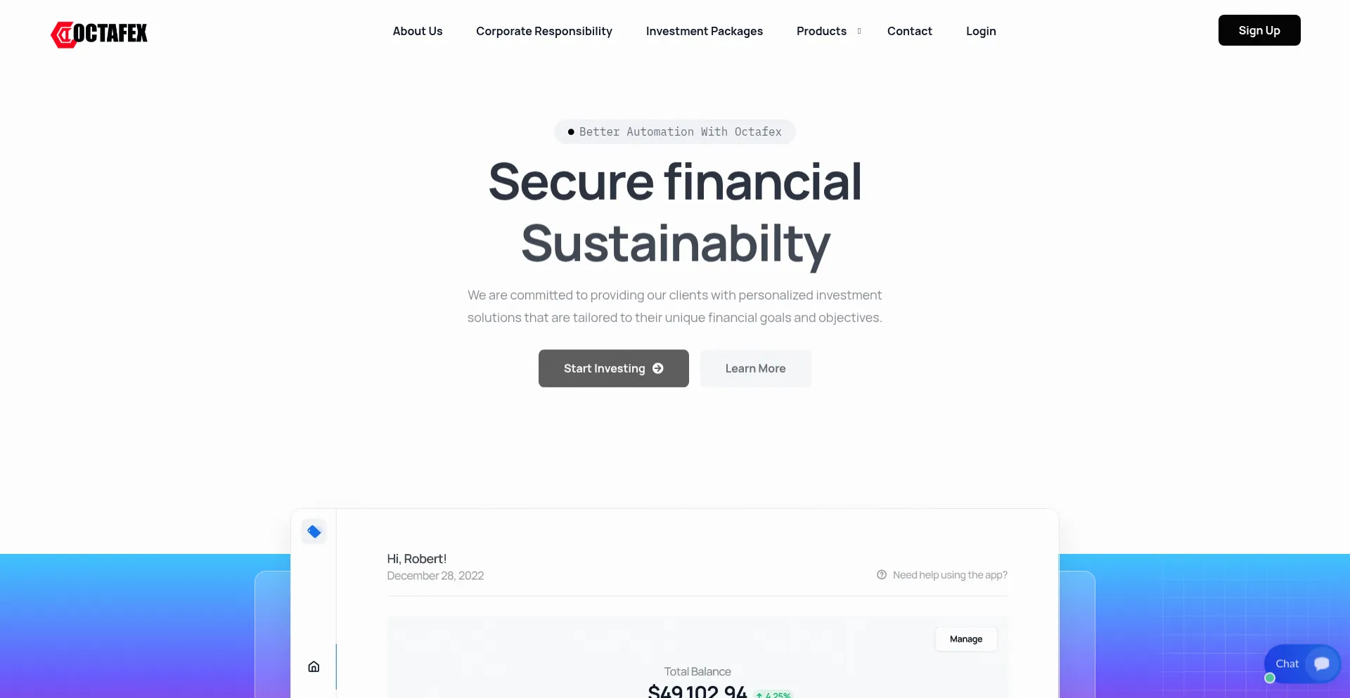 Website screenshot of Octafex.com