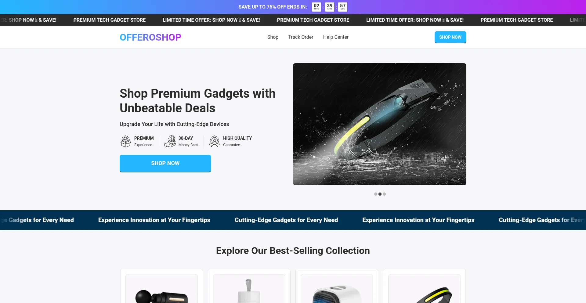 Website screenshot of Offeroshop.com