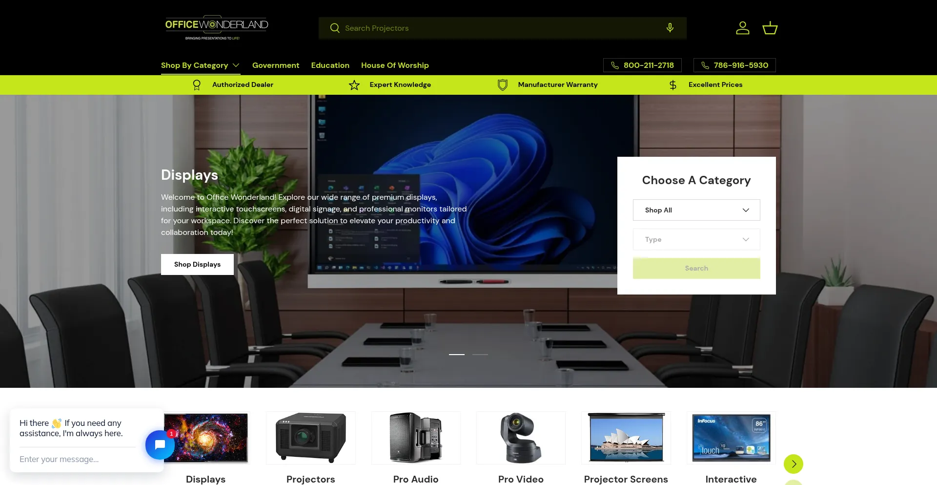 Website screenshot of Officewonderland.com