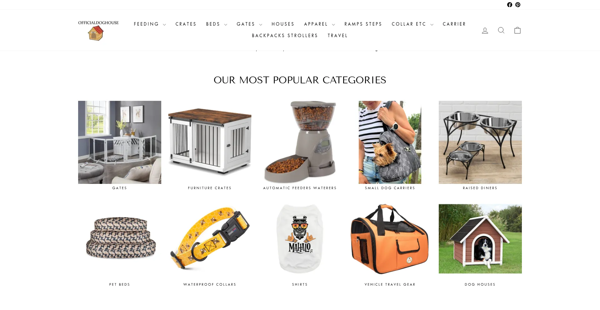 Website screenshot of Officialdoghouse.com