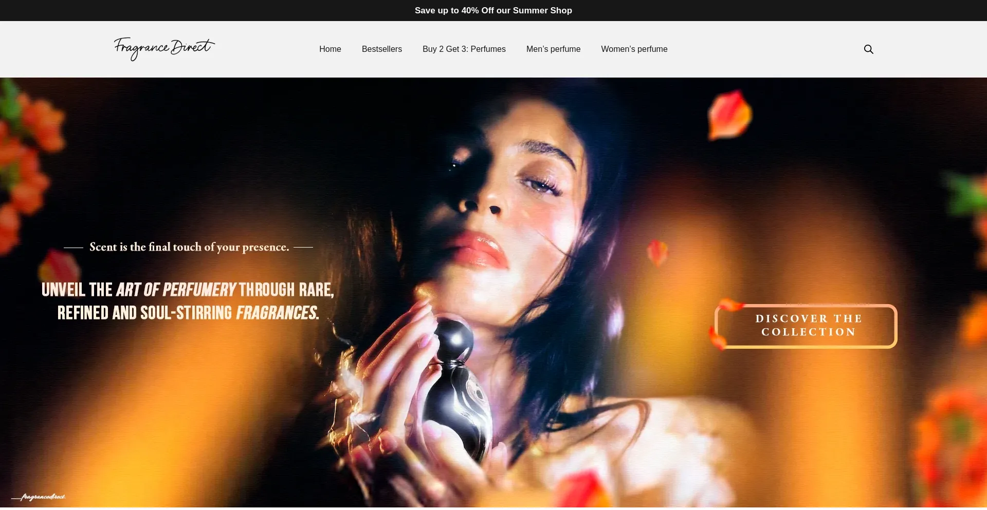 Website screenshot of Officialfragrancedirect.com