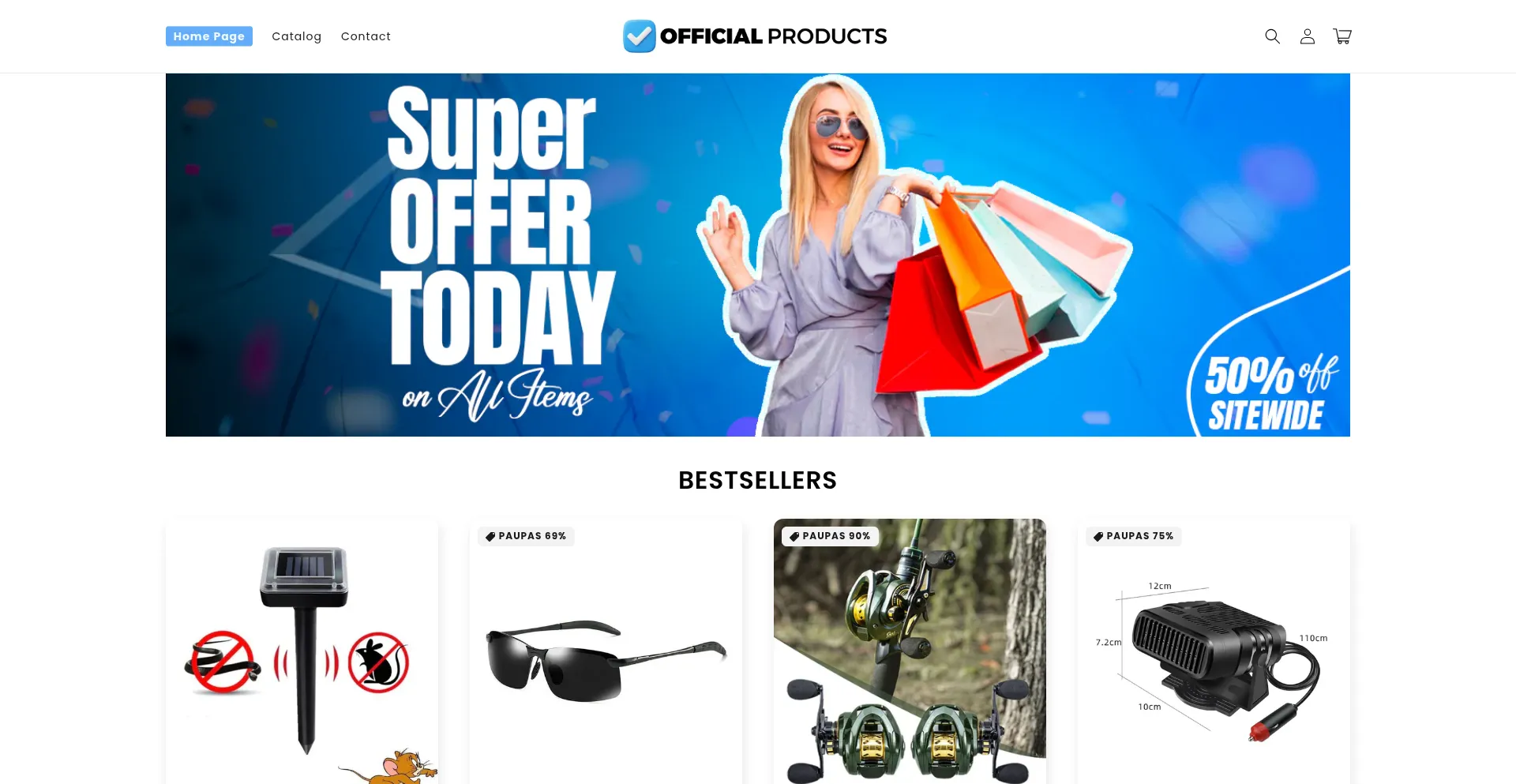 Website screenshot of Officialproductsuk.shop