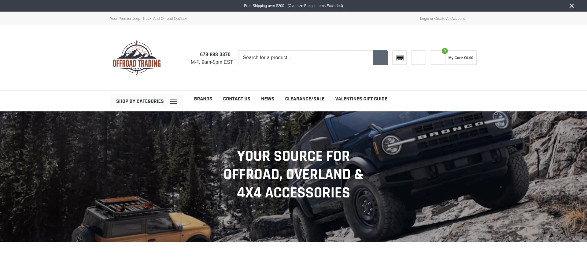 Website screenshot of Offroadtradingco.com