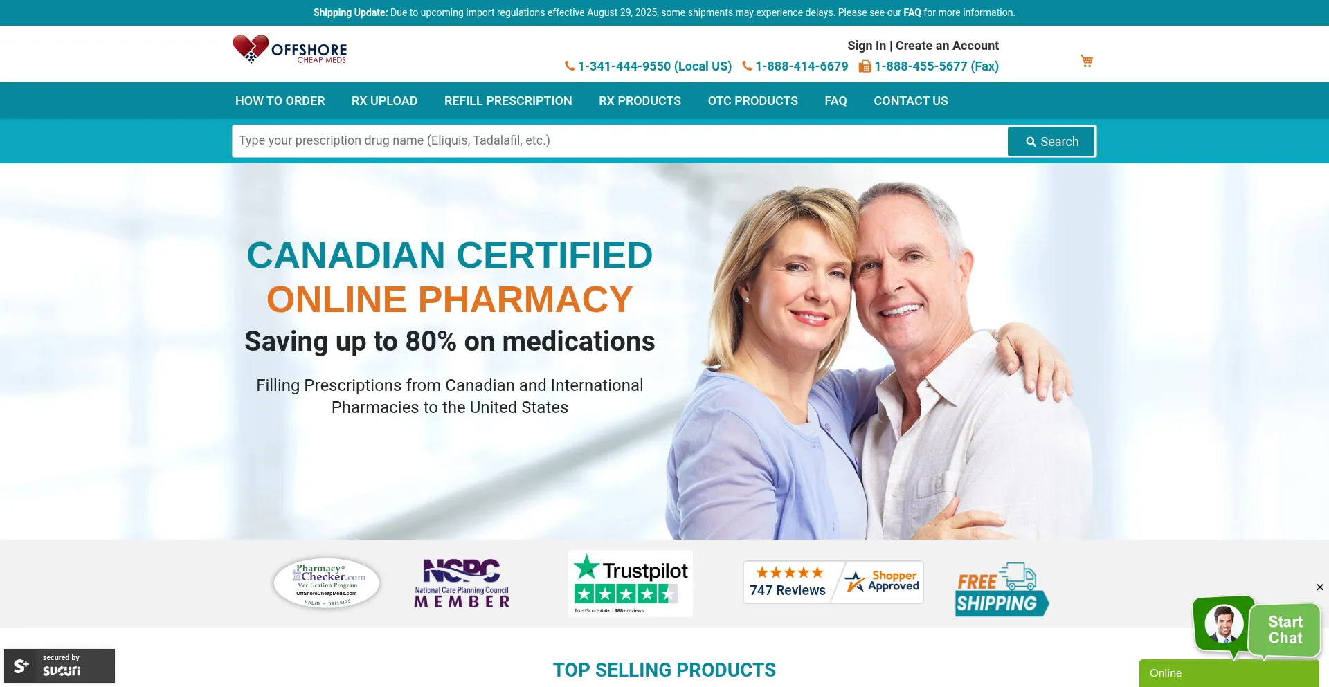 ¿És Seguro y Confiable Offshorecheapmeds.com?