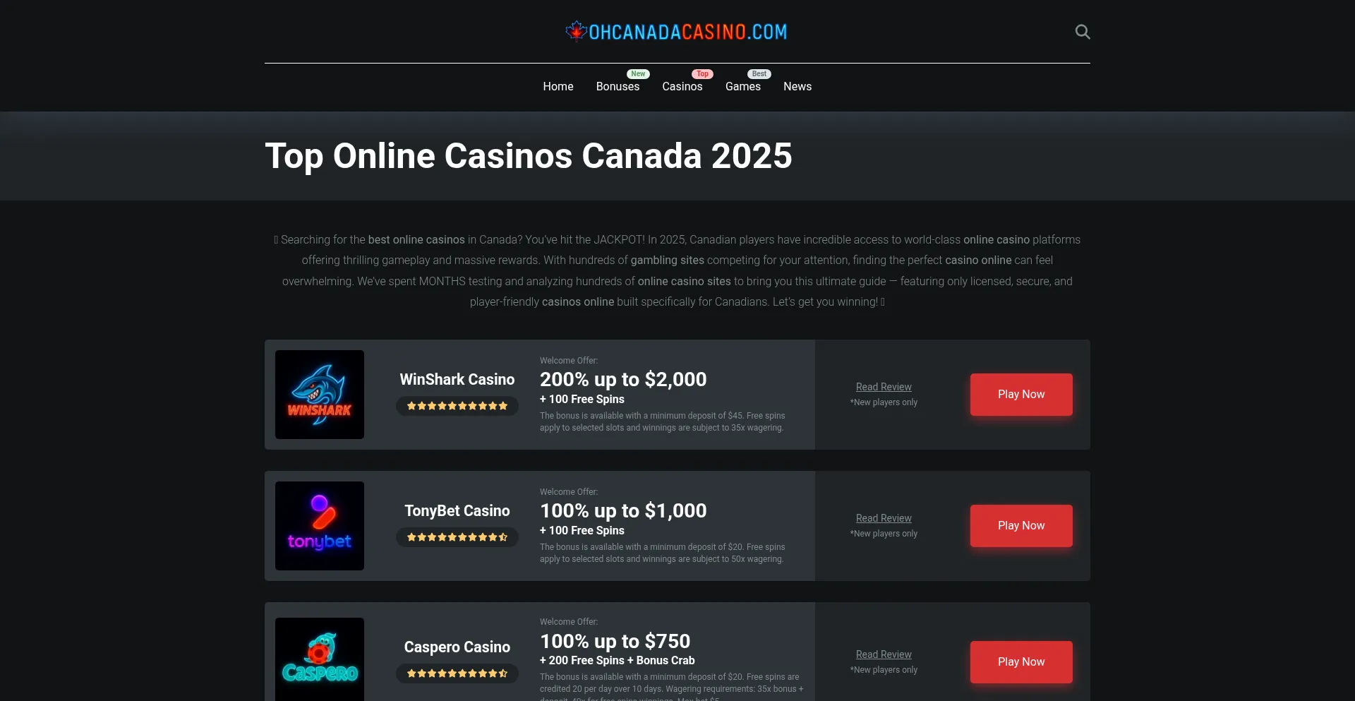 Ohcanadacasino.com
